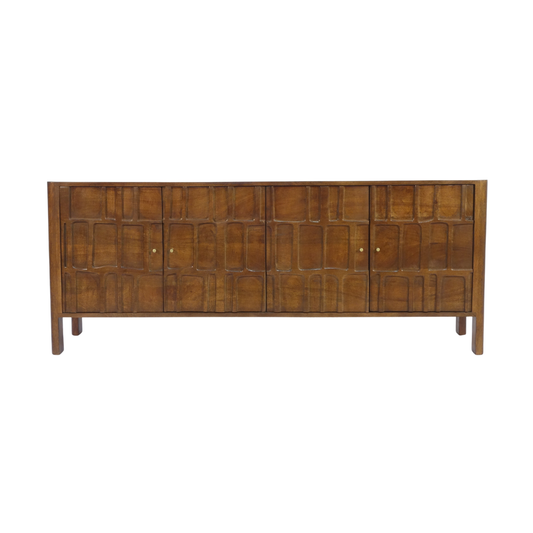 Aranya Solid Wood 4 Door Carved Detail Sideboard