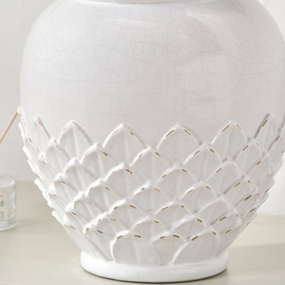 Willow White Leaf Detail Stoneware Vase
