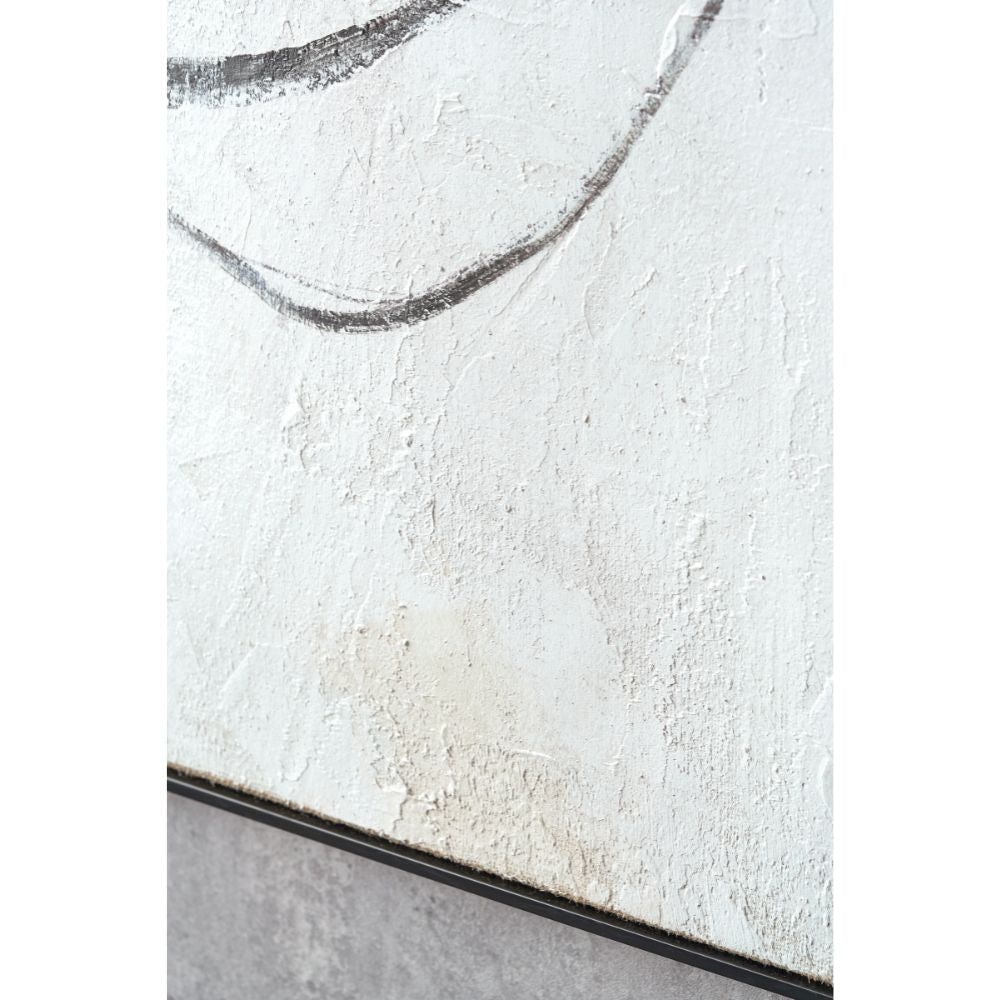 Canvas Monochrome Abstract with Black Frame