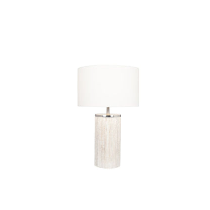 Haley Wood White Wash Column Table Lamp