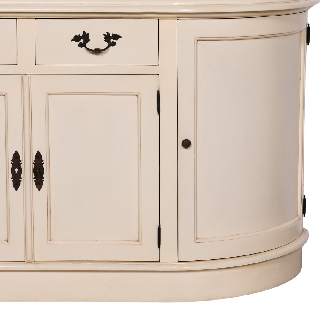 Elden Vintage Cream Mahogany Dresser Display Cabinet