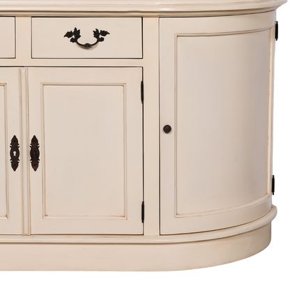 Elden Vintage Cream Mahogany Dresser Display Cabinet