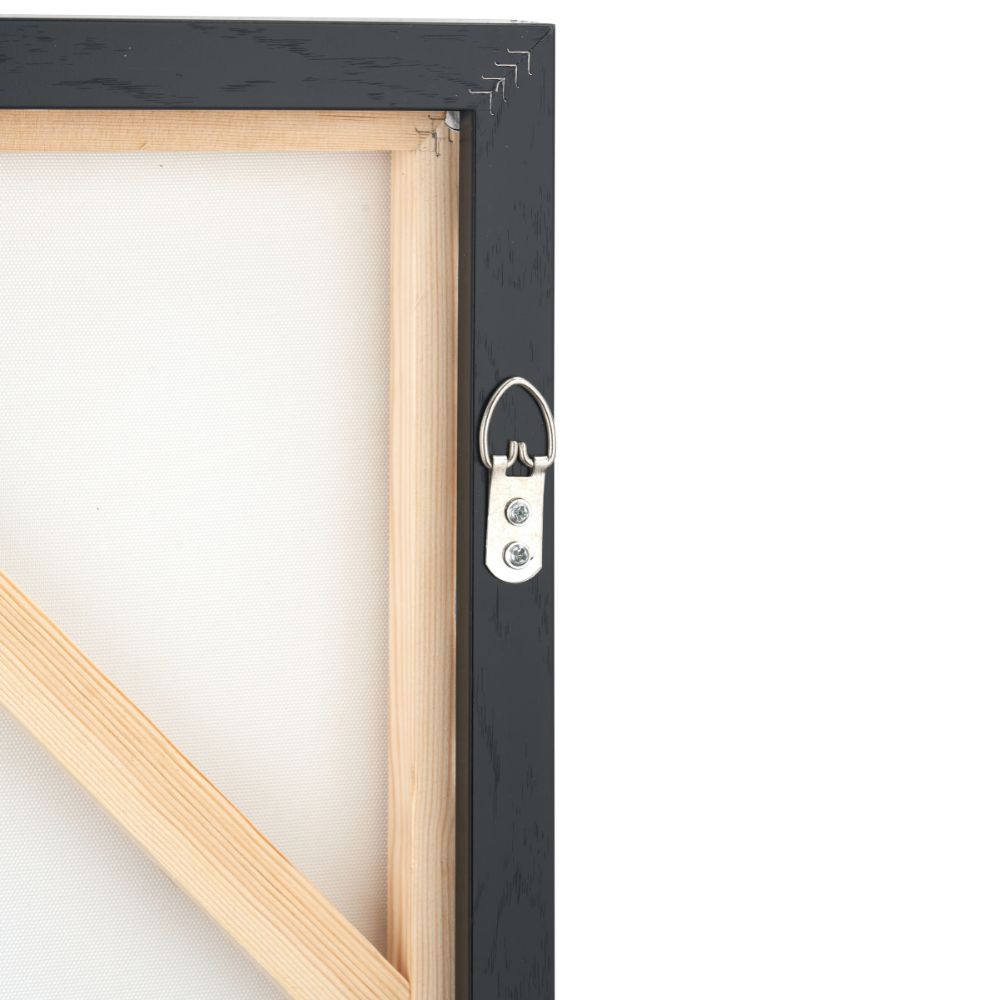 Square Canvas Monochrome Abstract with Black Frame