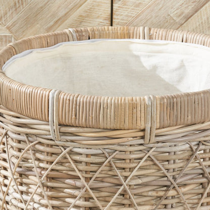 Rattan Brown Round Linen Basket