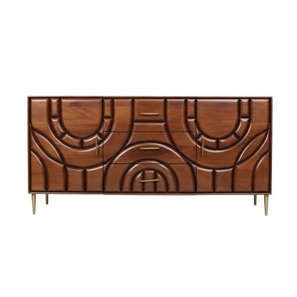 Aranya Solid Wood 2 Door 3 Drawer Sideboard