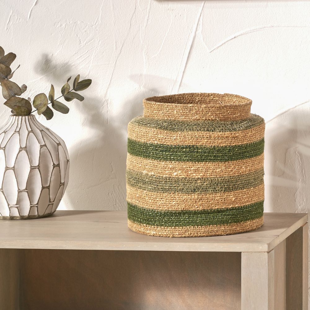 Seagrass Stripe Round Basket
