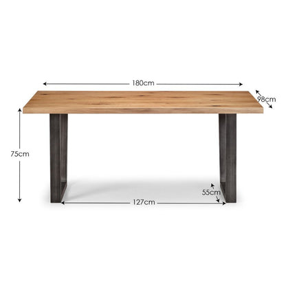 Brooklyn 1.8m Oak Dining Table