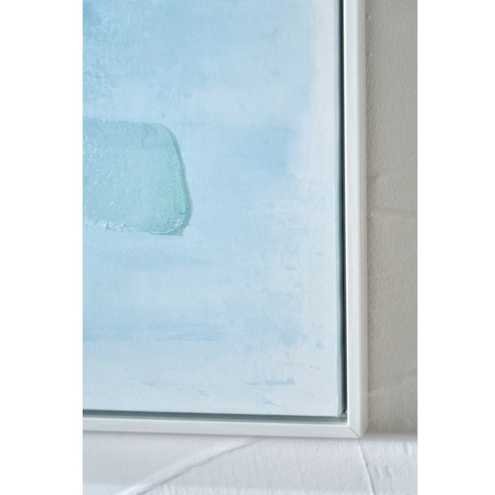 Canvas Blues Abstract with White Frame