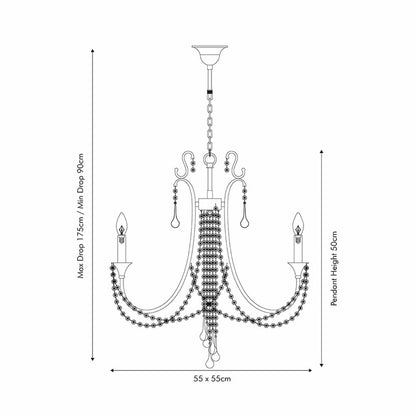 Belle 5 Light Chandelier Pendant