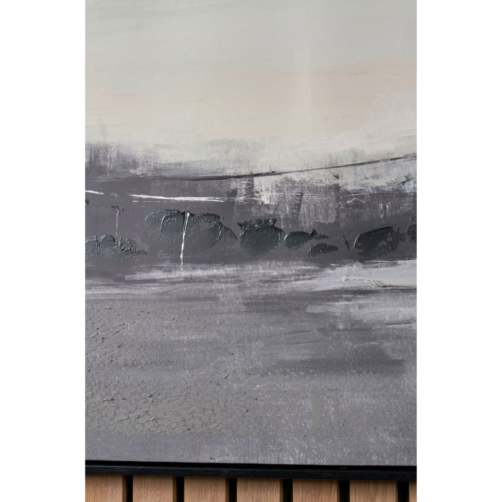 Canvas Monochrome Landscape with Black Frame