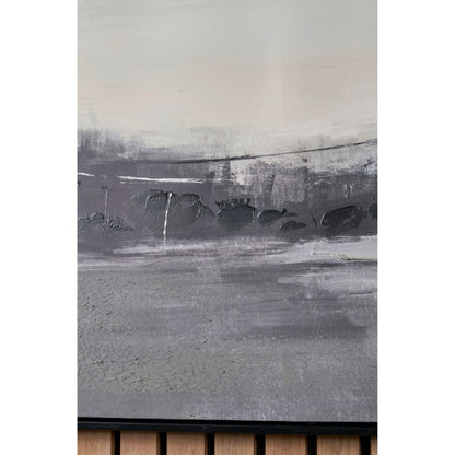 Canvas Monochrome Landscape with Black Frame