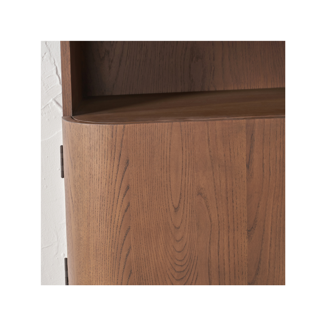 Elias Dark Ash Wood Retro Shelf Unit