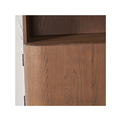 Elias Dark Ash Wood Retro Shelf Unit
