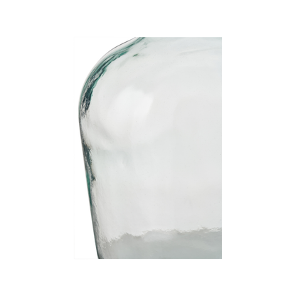 Clear Recycled Large Bottle Vase With A Raffia Wrapped Neck