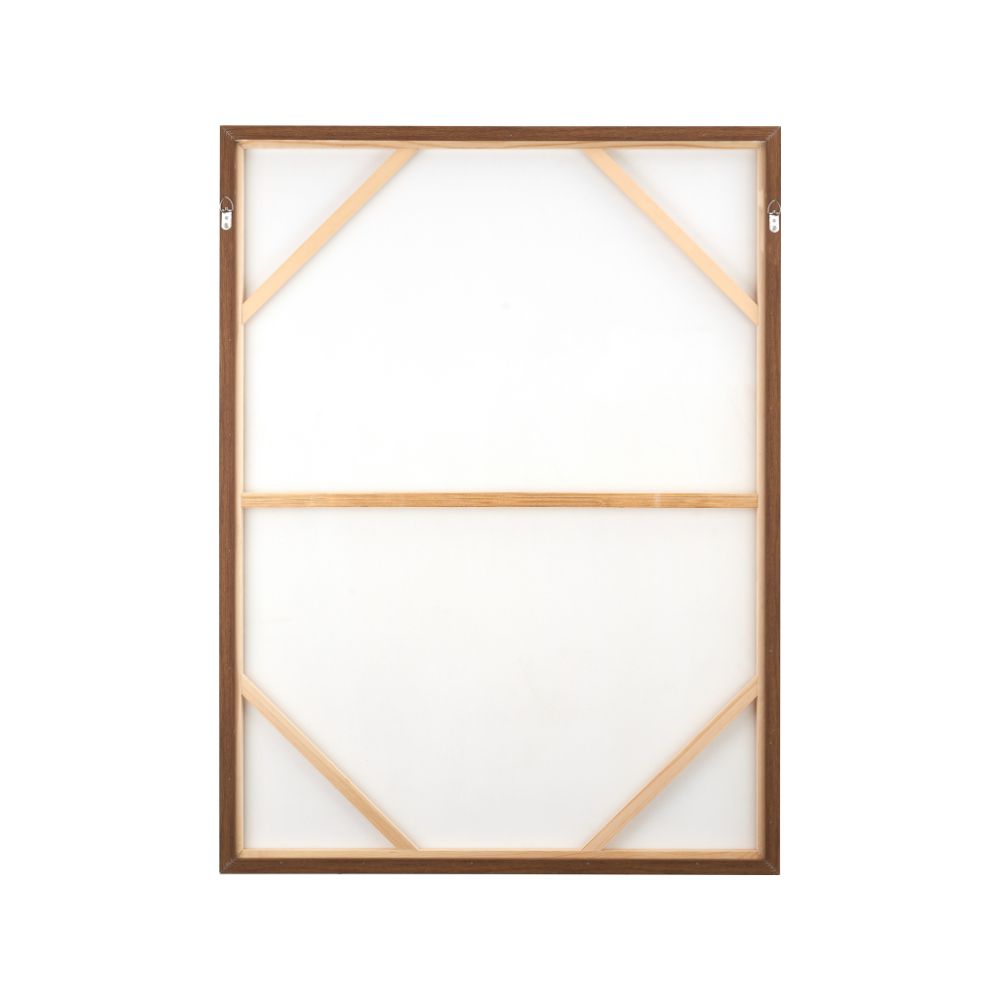 Abstract Canvas Natural and White with Natural Frame Large