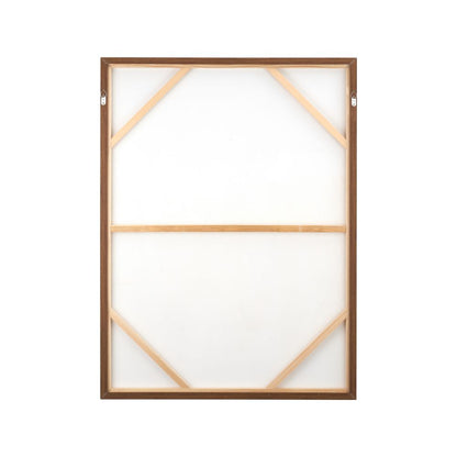 Abstract Canvas Natural and White with Natural Frame Large