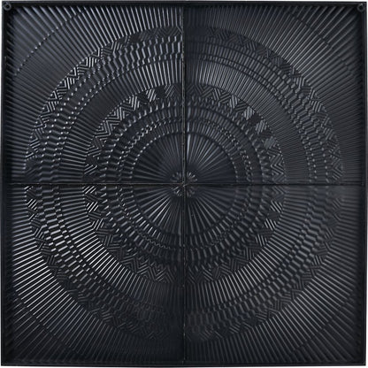 Textured Metal Antique White and Gold Wall Art