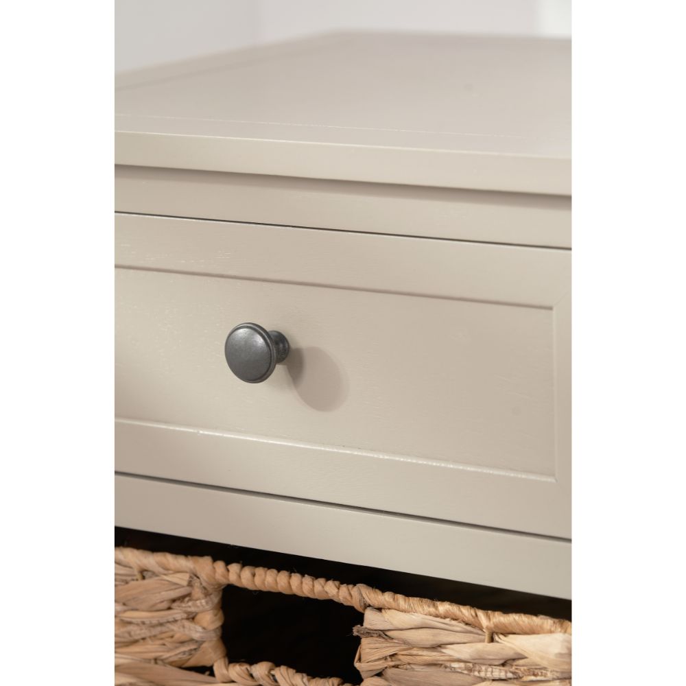 Devonshire Pine Wood 1 Drawer 4 Basket Tall Unit