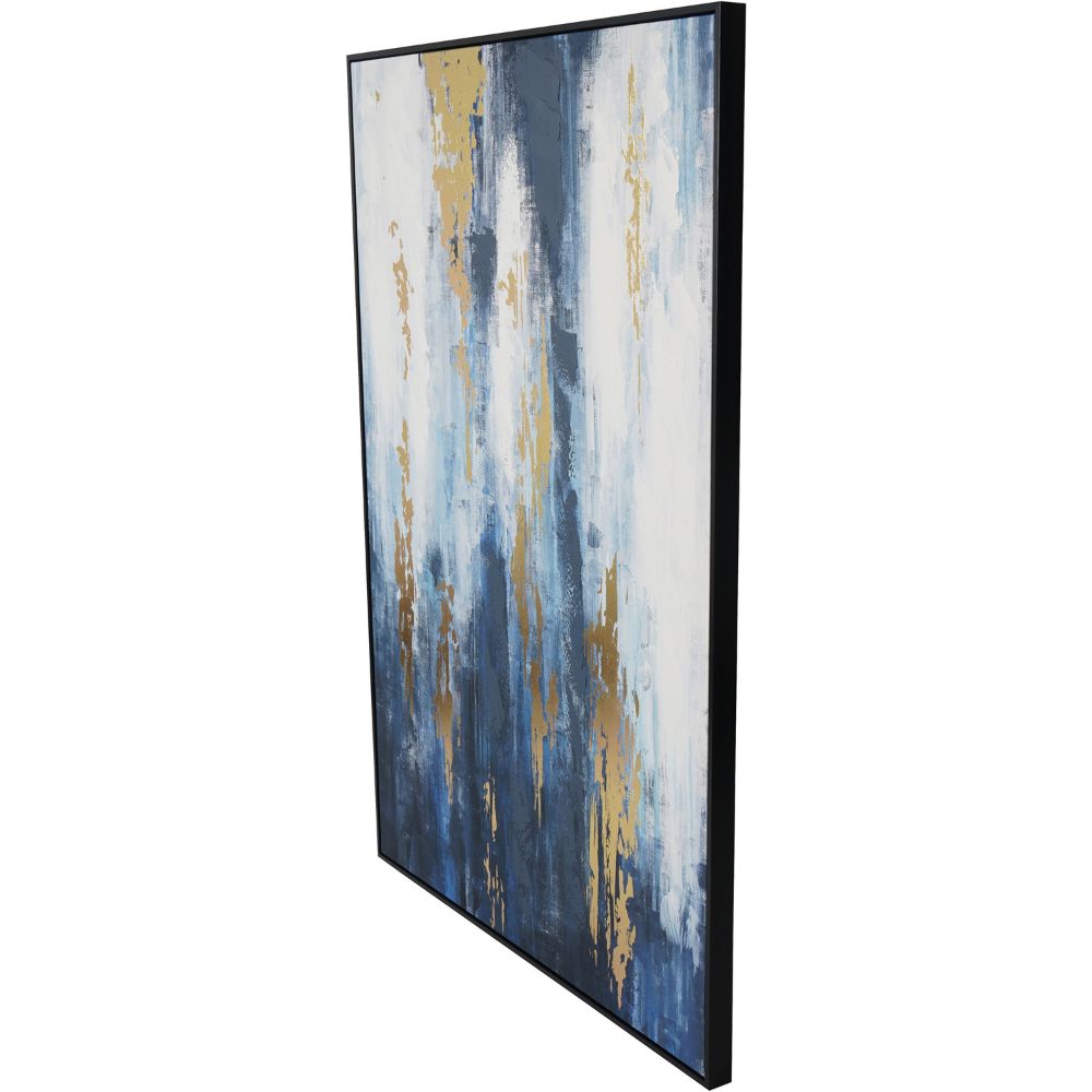 Urbanite  Canvas Blue Distressed Foiled Framed Wall Art