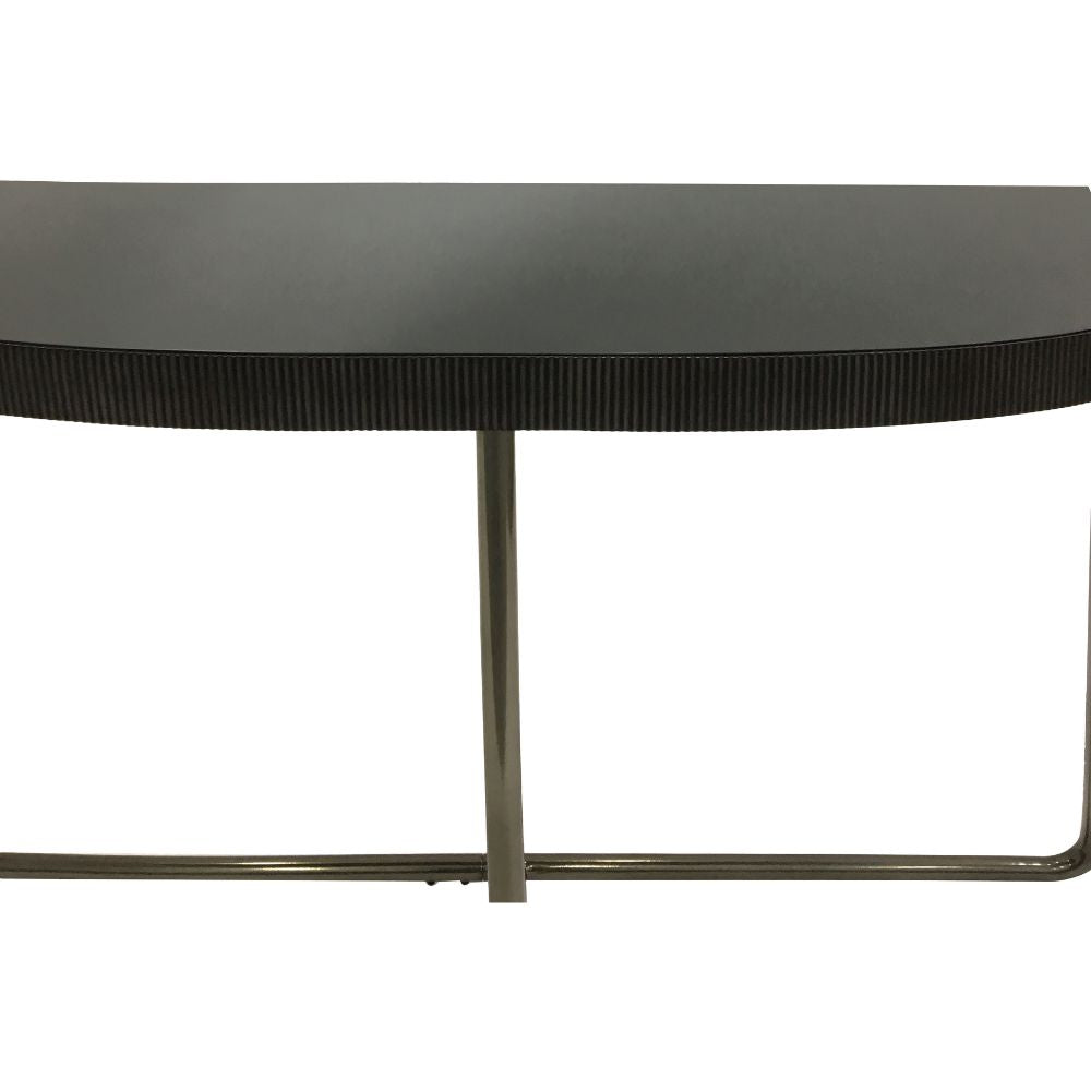 Knightsbridge Half Moon with Black Tinted Glass Console Table