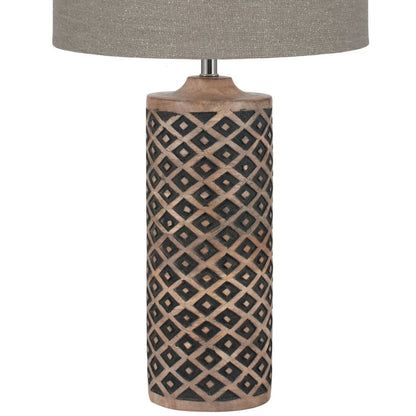 Orissa Wooden Tall Diamond Table Lamp