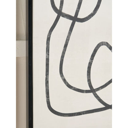 Canvases Black Squiggle Print with Black Frames (Set of 2)