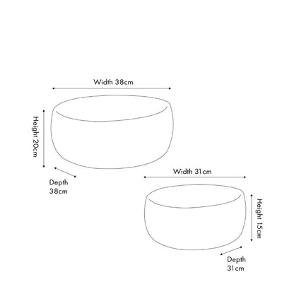 Seagrass Natural and Black Round Baskets (Set of 2)