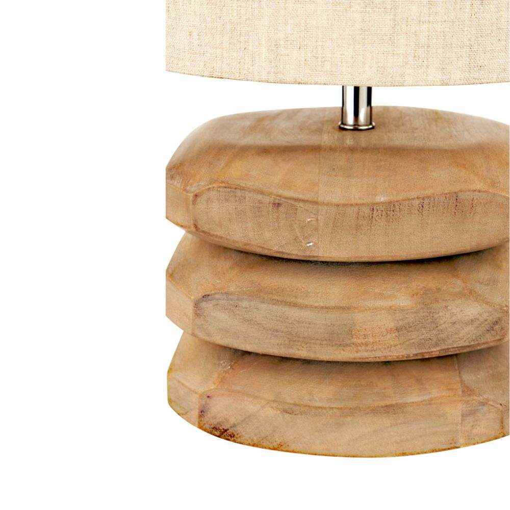Amir Mango Wood Natural 3 Pebble Table Lamp