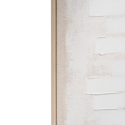 Textured Canvas White and Natural with Natural Frame