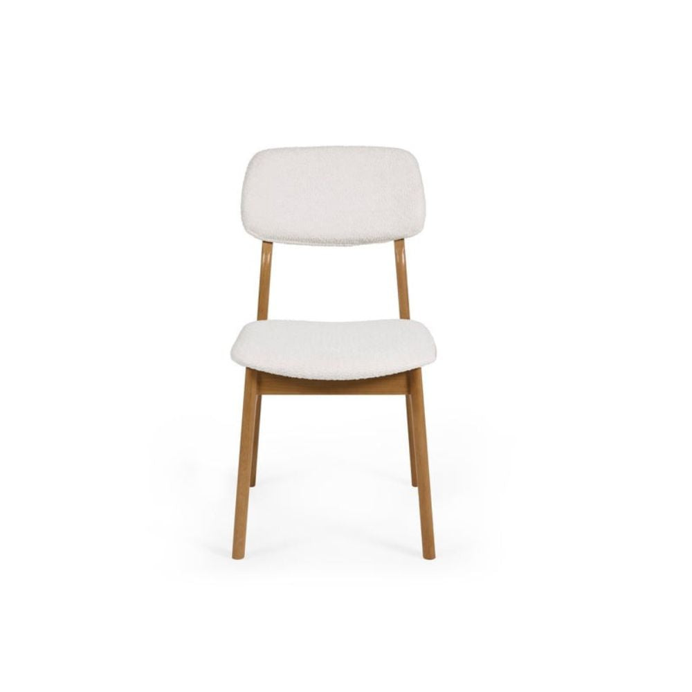 Theia White Boucle Upholstered Dining Chairs (Set of 2 )
