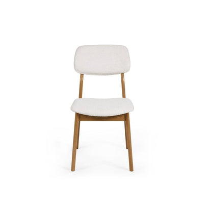 Theia White Boucle Upholstered Dining Chairs (Set of 2 )