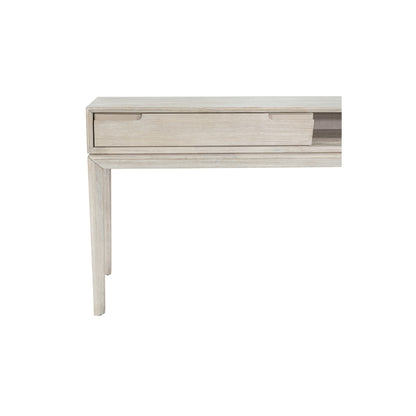 Gio White Sand Acacia Wood 1 Drawer Console Table