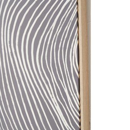 Abstract Canvas Black and Cream with Natural Frame