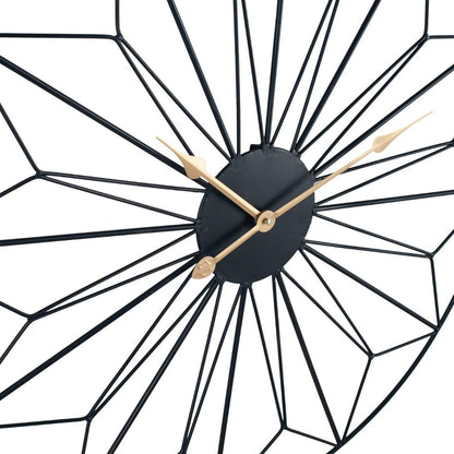 Metal Black or Gold Geo Design Round Wall Clock