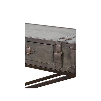 Adriano Peppercorn Leather Console Table
