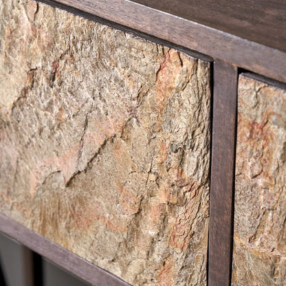 Verde Black Mango Wood 2 Drawer Console Table