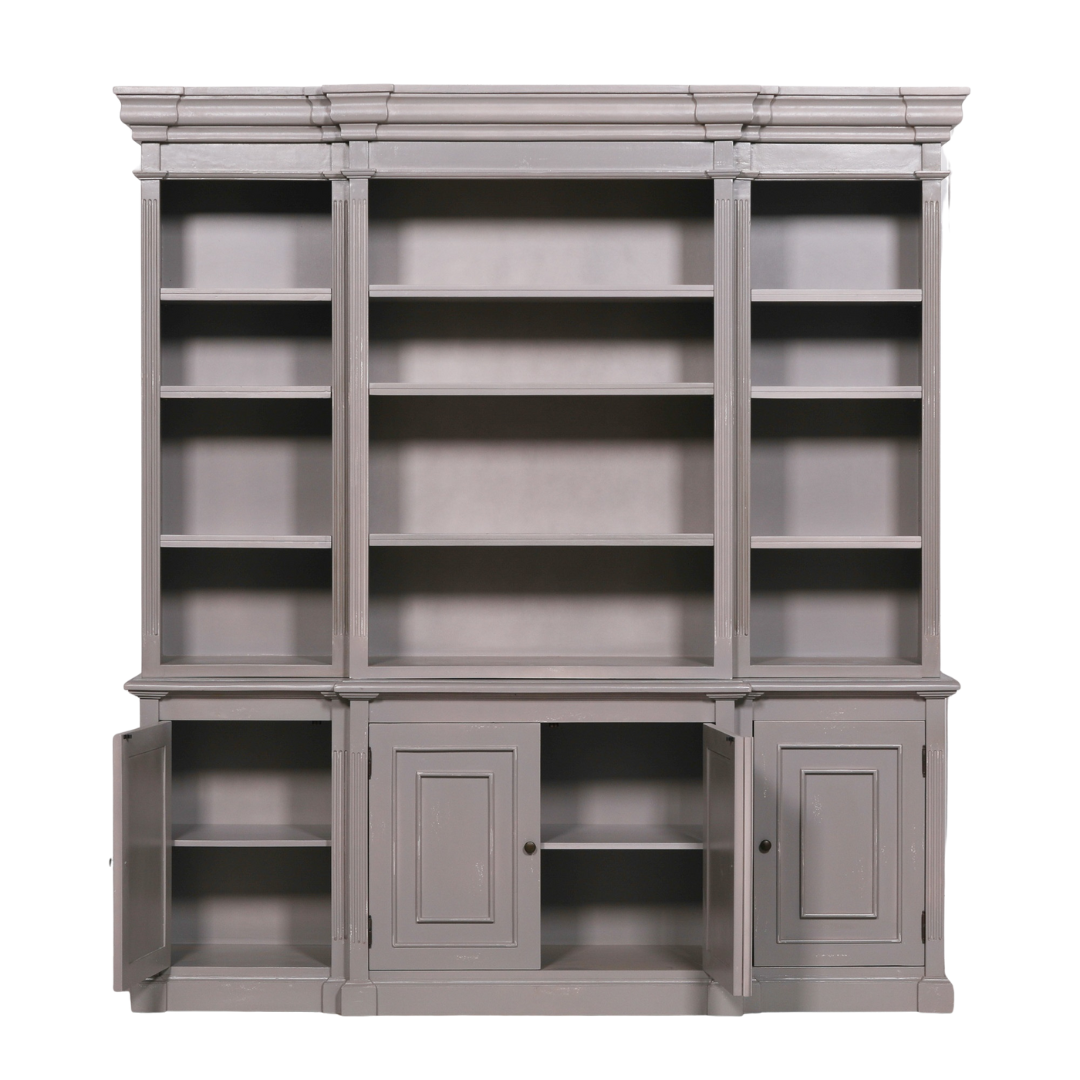 Elden Distressed Mahogany Bookcase Display Cabinet