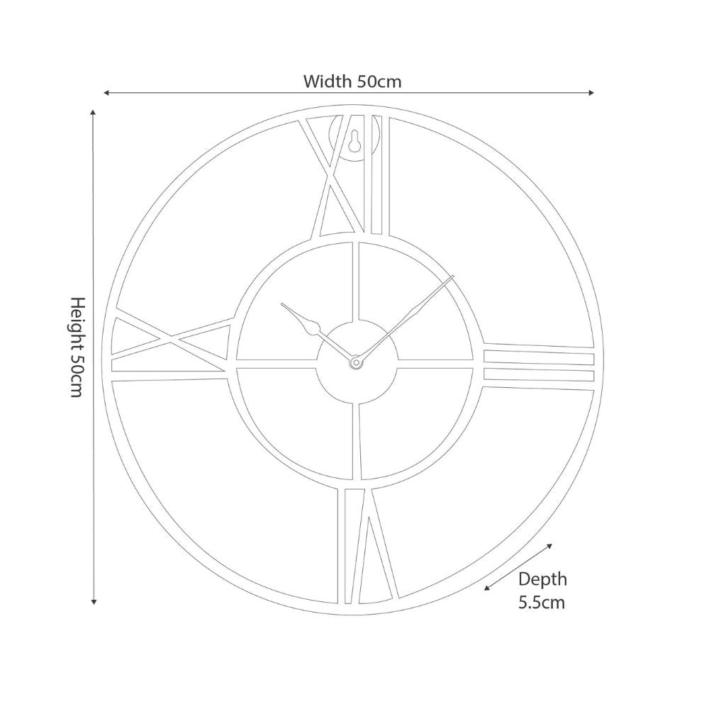 Metal Double Framed Gold Round Wall Clock
