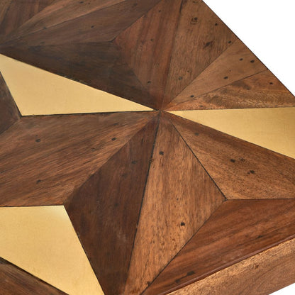 Lakota Recycled Wood and Brass Metal Console Table