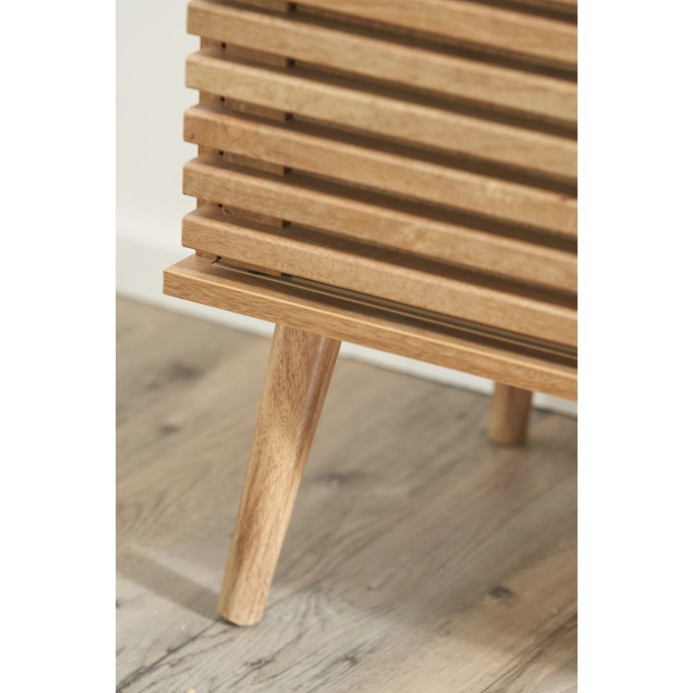 Larvik Natural Eucalyptus Wood 2 Door 2 Shelf Unit