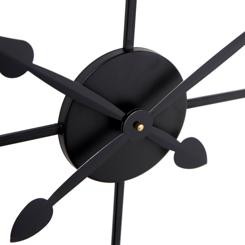 Metal Black Round Wall Clock Large