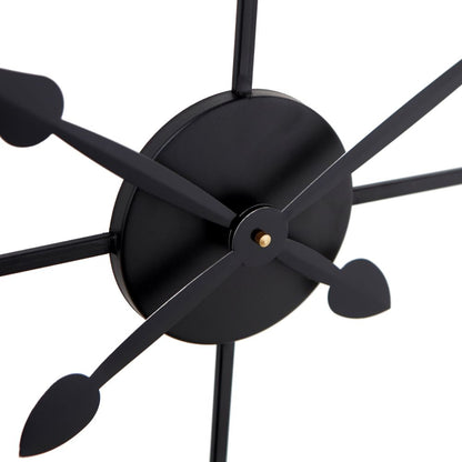 Metal Black Round Wall Clock Large