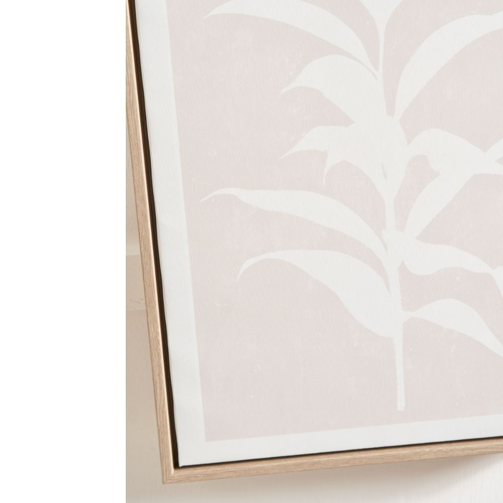 Canvases Natural and Black Leaf Print with Natural Frames