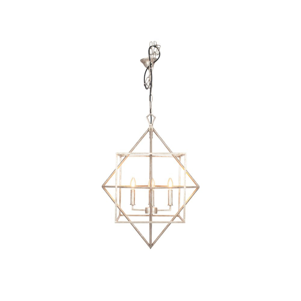 Sirius Antique Silver Metal Multi Arm Cube Pendant