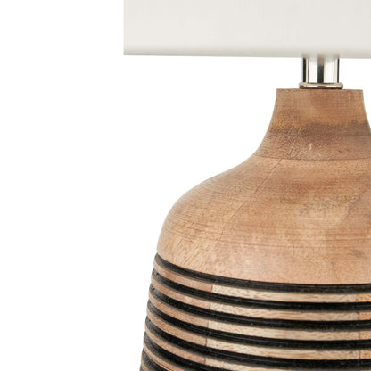 Caspian Mango Wood Natural Grooved Table Lamp