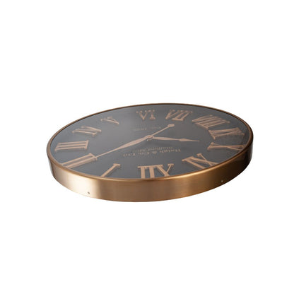 Metal Antique Gold and Black Wall Clock