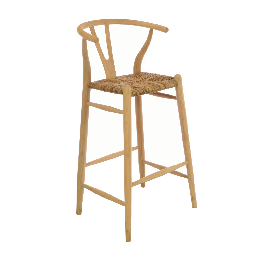 Wishbone 76cm Woven Bar Stool