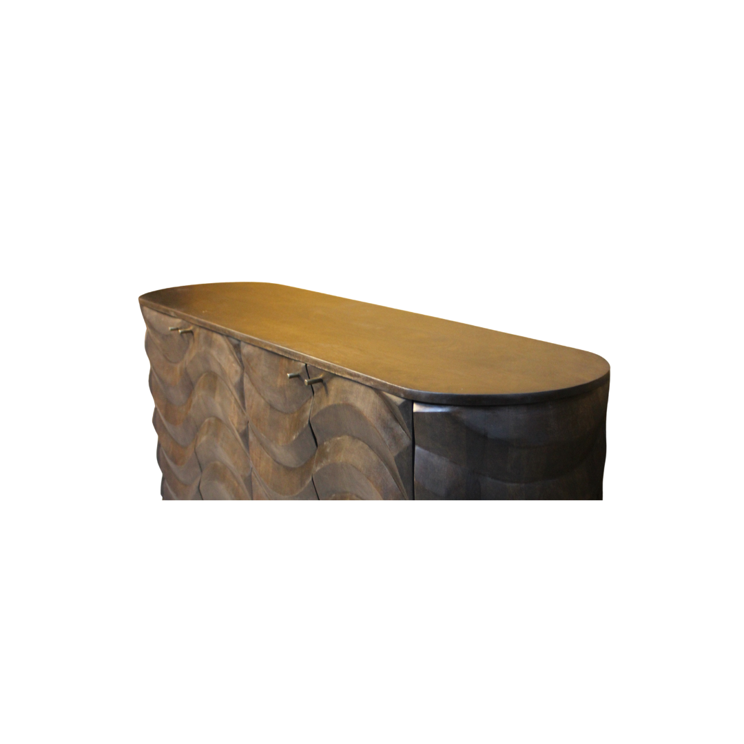 Aranya Solid Wood 4 Door Lehar Sideboard