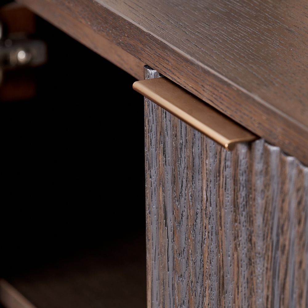 Raie Dark Brown Pine Wood 3 door Sideboard