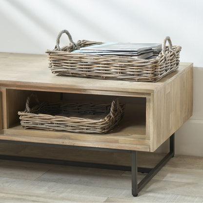 Kubu Grey Basket Trays (Set of 2)